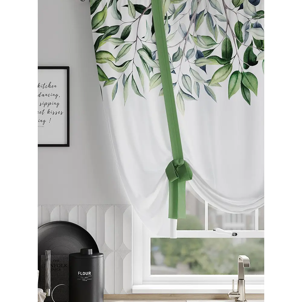 Фото 4 Тюль на ленте At Home Рисентвис AT522081 150x150 см вуаль цвет зеленый Фото 4 Тюль на ленте At Home Рисентвис AT522081 150x150 см вуаль цвет зеленый