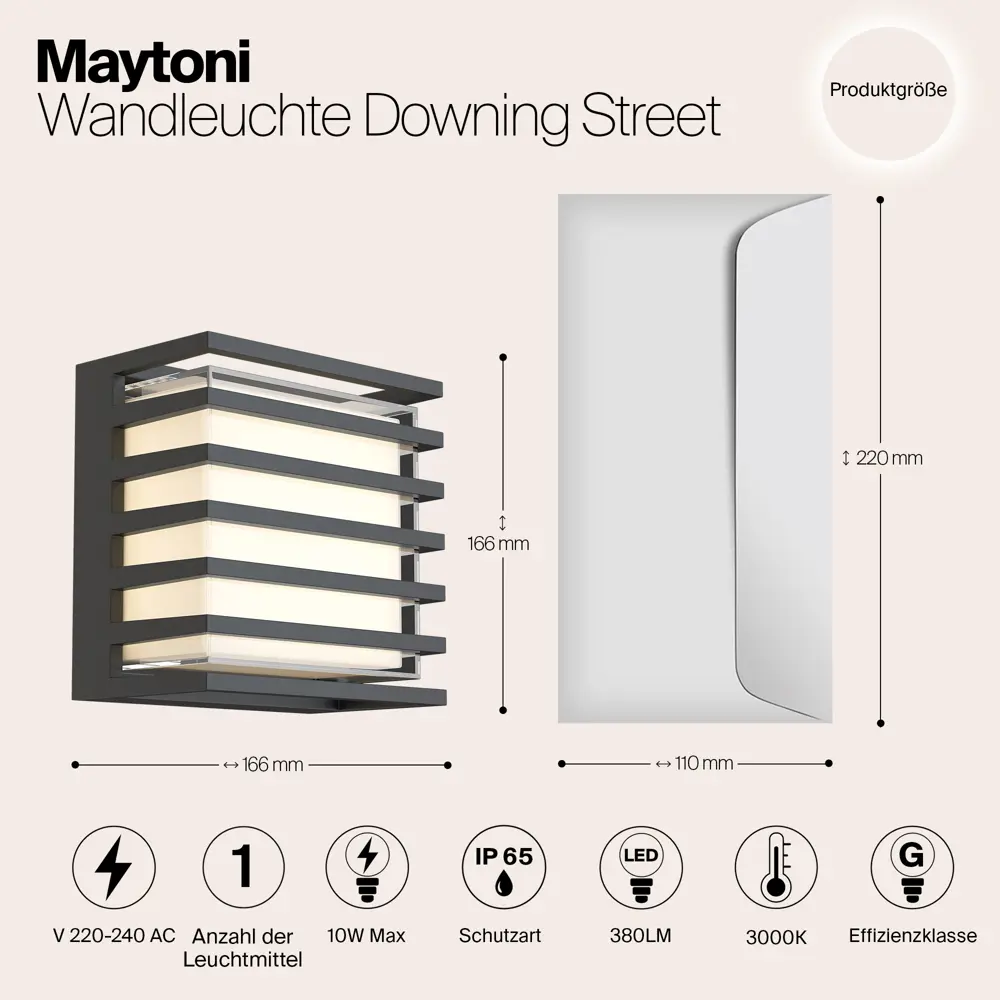 Фото 7 Светильник настенный светодиодный уличный Maytoni O020WL-L10B4K 4 м² IP65 цвет черный Фото 7 Светильник настенный светодиодный уличный Maytoni O020WL-L10B4K 4 м² IP65 цвет черный