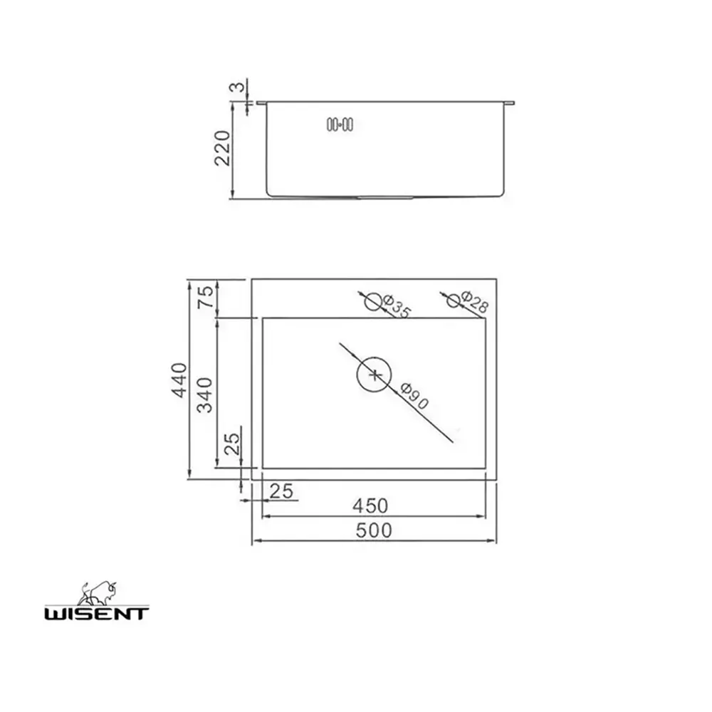Фото 3 Мойка для кухни Glyph GL35044/W02-114/W302644/W405A 44x50 см глубина чаши 22 см нержавеющая сталь цвет сатин Фото 3 Мойка для кухни Glyph GL35044/W02-114/W302644/W405A 44x50 см глубина чаши 22 см нержавеющая сталь цвет сатин