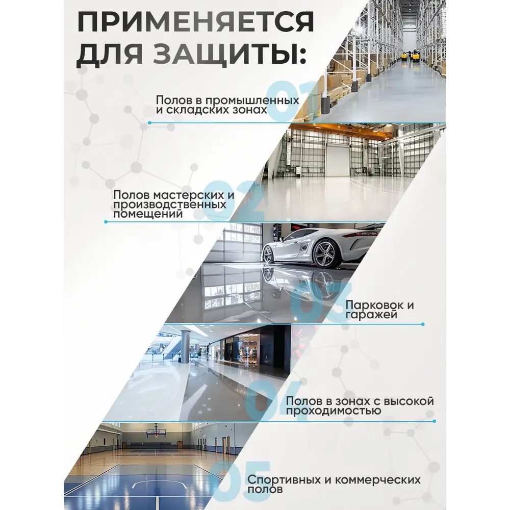 Фото 3 Эпоксидный наливной пол Malare Titan двухкомпонентный глянцевый белый RAL 9003 2.5кг и 0.5кг отвердитель