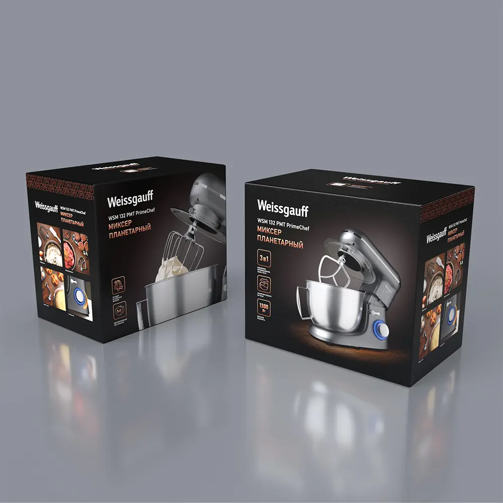 Фото 10 Миксер Weissgauff WSM 132 PMT Prime Chef 1300 Вт цвет титан