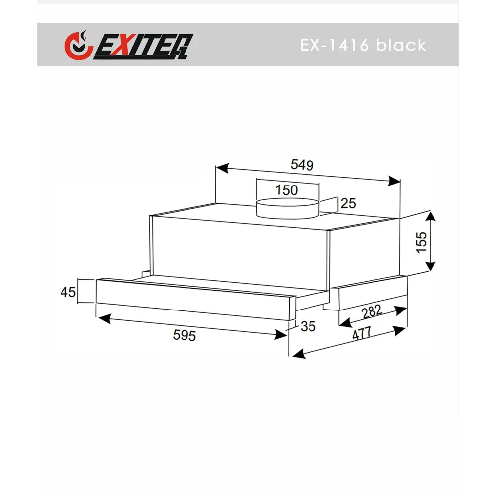 Фото 4 Вытяжка кухонная EXITEQ EX-1416 black Фото 4 Вытяжка кухонная EXITEQ EX-1416 black