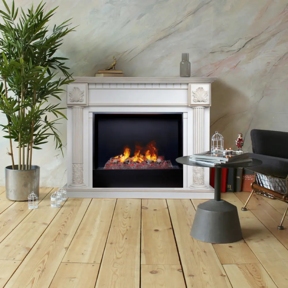 Фото 3 Каминокомплект Realflame Imperia 26 WT с очагом Cronus (CSTS63) 250Вт белый дуб с золотой патиной Фото 3 Каминокомплект Realflame Imperia 26 WT с очагом Cronus (CSTS63) 250Вт белый дуб с золотой патиной