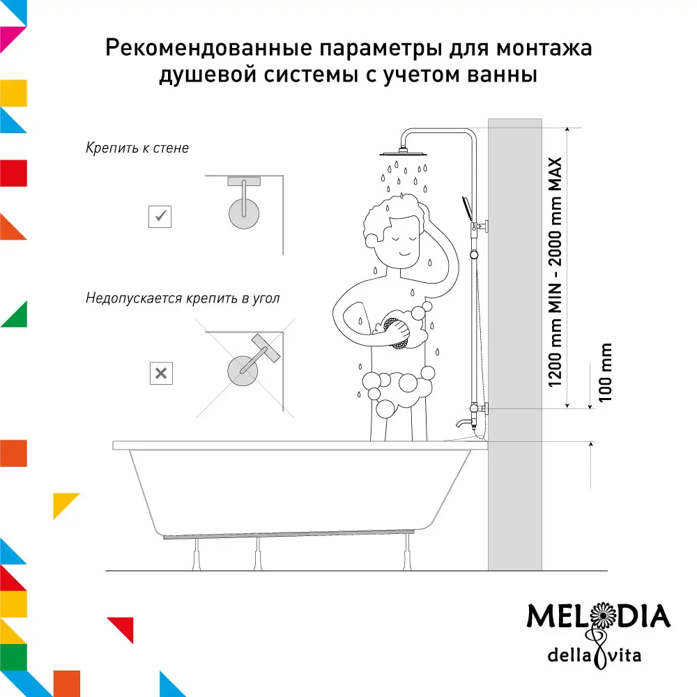 Фото 12 Душевая система Melodia della vita Rock 14521 3 режима цвет хромированный блестящий Фото 12 Душевая система Melodia della vita Rock 14521 3 режима цвет хромированный блестящий