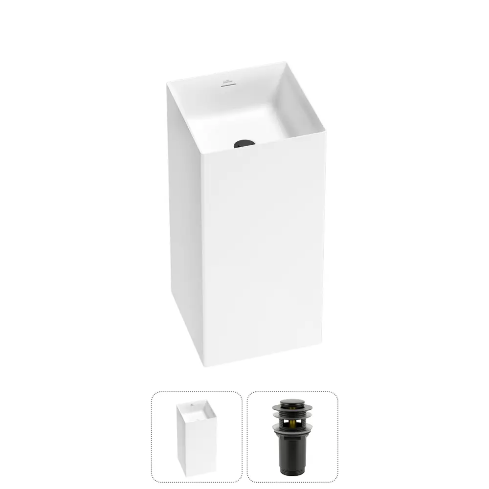 Фото Напольная раковина отдельностоящая Wellsee Pure BY Wellsee 20213227R размер 40x40x85 см, с донным клапаном Фото Напольная раковина отдельностоящая Wellsee Pure BY Wellsee 20213227R размер 40x40x85 см, с донным клапаном