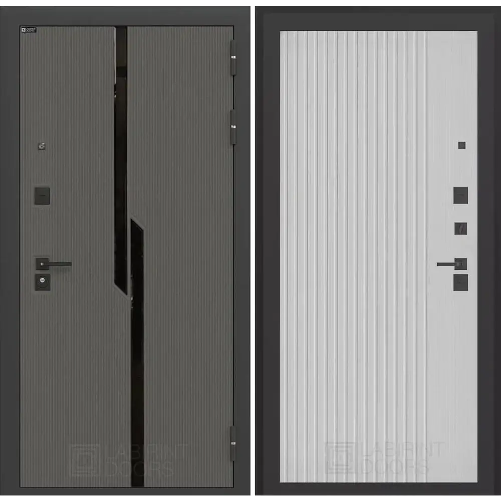 Фото Входная дверь Labirintdoors Карбон 205x96см правый цвет белый софт рельеф/лофт графит с панелью П29 Фото Входная дверь Labirintdoors Карбон 205x96см правый цвет белый софт рельеф/лофт графит с панелью П29
