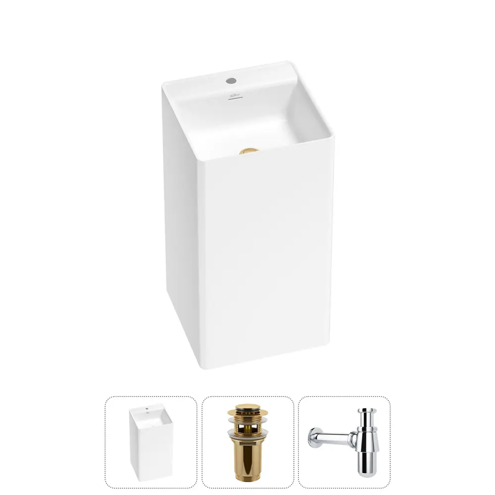 Фото Напольная раковина отдельностоящая Wellsee Pure BY Wellsee 20213272R размер 45x45x85 см, с донным клапаном и сифоном Фото Напольная раковина отдельностоящая Wellsee Pure BY Wellsee 20213272R размер 45x45x85 см, с донным клапаном и сифоном