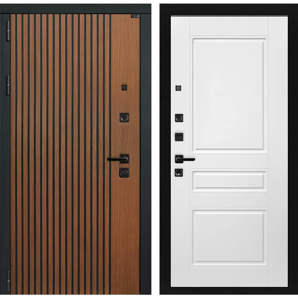 Фото Входная дверь Labirintdoors Шторм П-03 левый 205x88см белый софт/дуб кантри темный Фото Входная дверь Labirintdoors Шторм П-03 левый 205x88см белый софт/дуб кантри темный