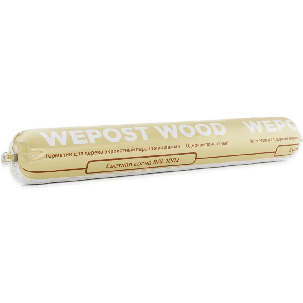 Фото Герметик для дерева Wepost wood теплый шов RAL 1002 светлая сосна 600мл Фото Герметик для дерева Wepost wood теплый шов RAL 1002 светлая сосна 600мл