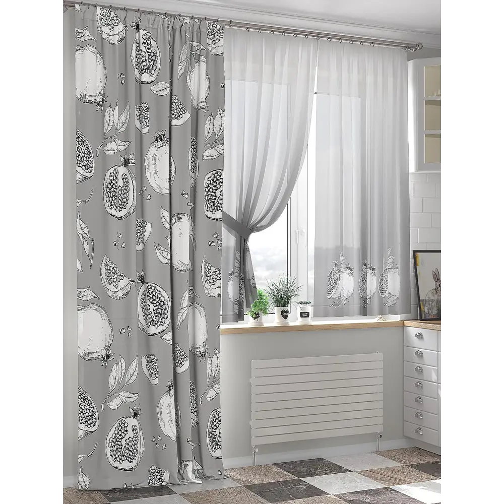 Фото 3 Комплект штор на ленте At Home Гревентор AT549097 150x240 см вуаль цвет серый Фото 3 Комплект штор на ленте At Home Гревентор AT549097 150x240 см вуаль цвет серый