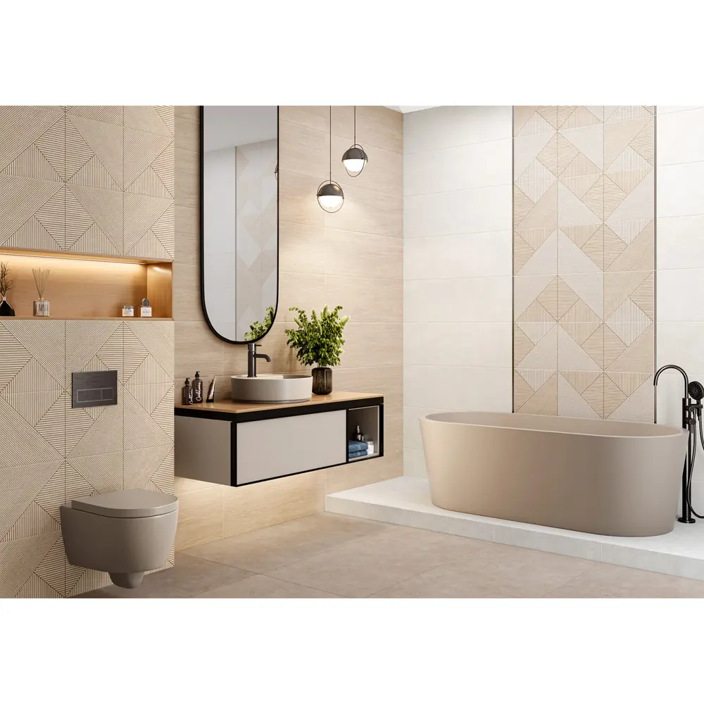 Фото 4 Настенная плитка Alma ceramica Patio TWU3090PAT14R 30x90см цвет бежевый Фото 4 Настенная плитка Alma ceramica Patio TWU3090PAT14R 30x90см цвет бежевый