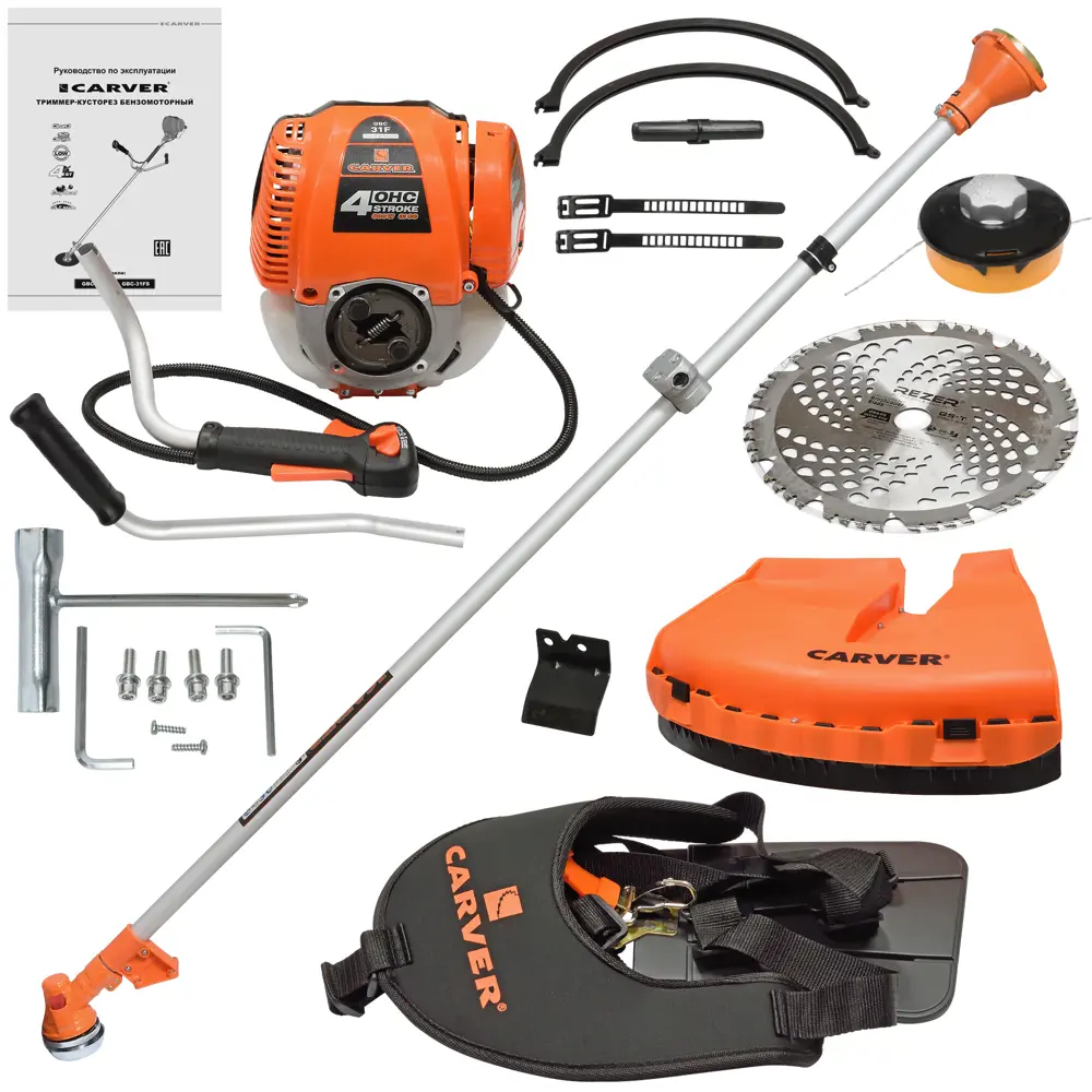 Фото 3 Мотокоса бензиновая Carver GBC-31F 4Т 1.1 л.с Фото 3 Мотокоса бензиновая Carver GBC-31F 4Т 1.1 л.с