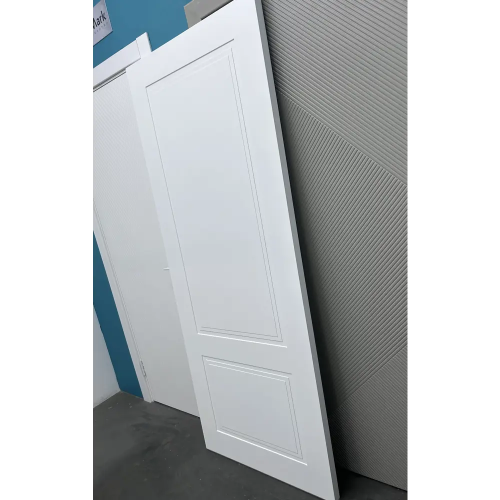 Фото 8 Комплект межкомнатной двери Wanmark Стэфани-22 глухая 190x55см эмаль цвет белый с коробом и наличниками Фото 8 Комплект межкомнатной двери Wanmark Стэфани-22 глухая 190x55см эмаль цвет белый с коробом и наличниками