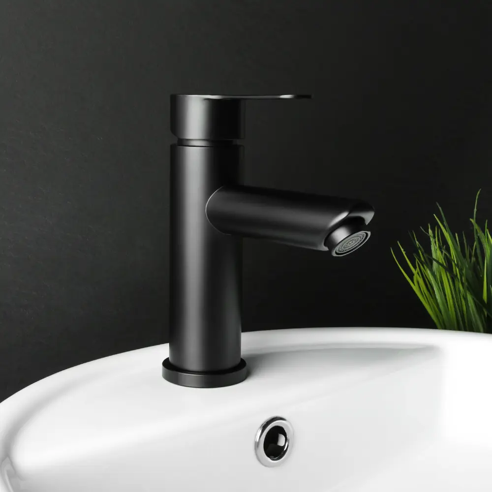 Фото 4 Смеситель для раковины Fixsen Nordic однорычажный цвет черный матовый Фото 4 Смеситель для раковины Fixsen Nordic однорычажный цвет черный матовый