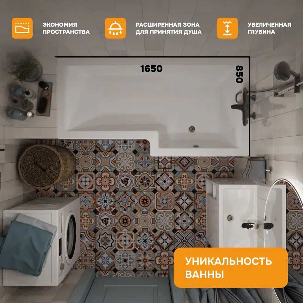 Фото 5 Прямоугольная ванна Moduleasy ERIDA 01фин16585п акрил 165x85см