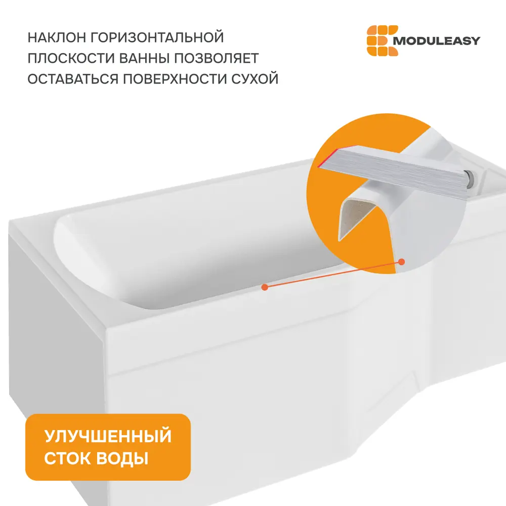 Фото 4 Прямоугольная ванна Moduleasy INFORM 01инф1775пкп акрил 170x75см Фото 4 Прямоугольная ванна Moduleasy INFORM 01инф1775пкп акрил 170x75см