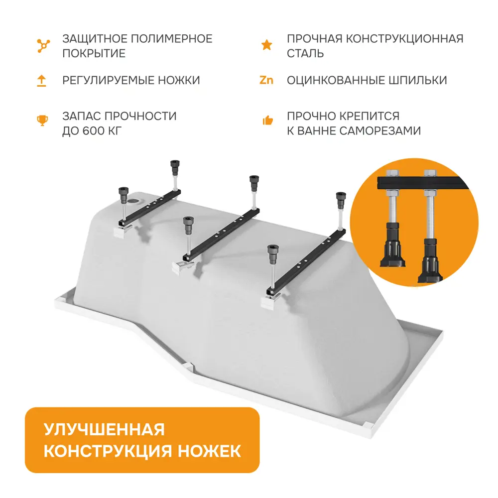 Фото 6 Прямоугольная ванна Moduleasy INFORM 01инф1775пкс2+ акрил 170x75см Фото 6 Прямоугольная ванна Moduleasy INFORM 01инф1775пкс2+ акрил 170x75см