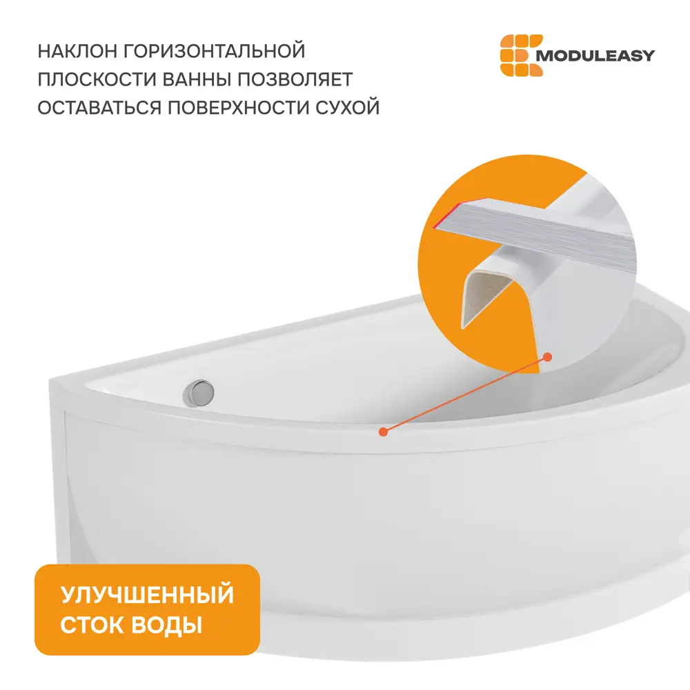 Фото 4 Прямоугольная ванна Moduleasy ELI 01эли1570лкс2+ акрил 150x70см