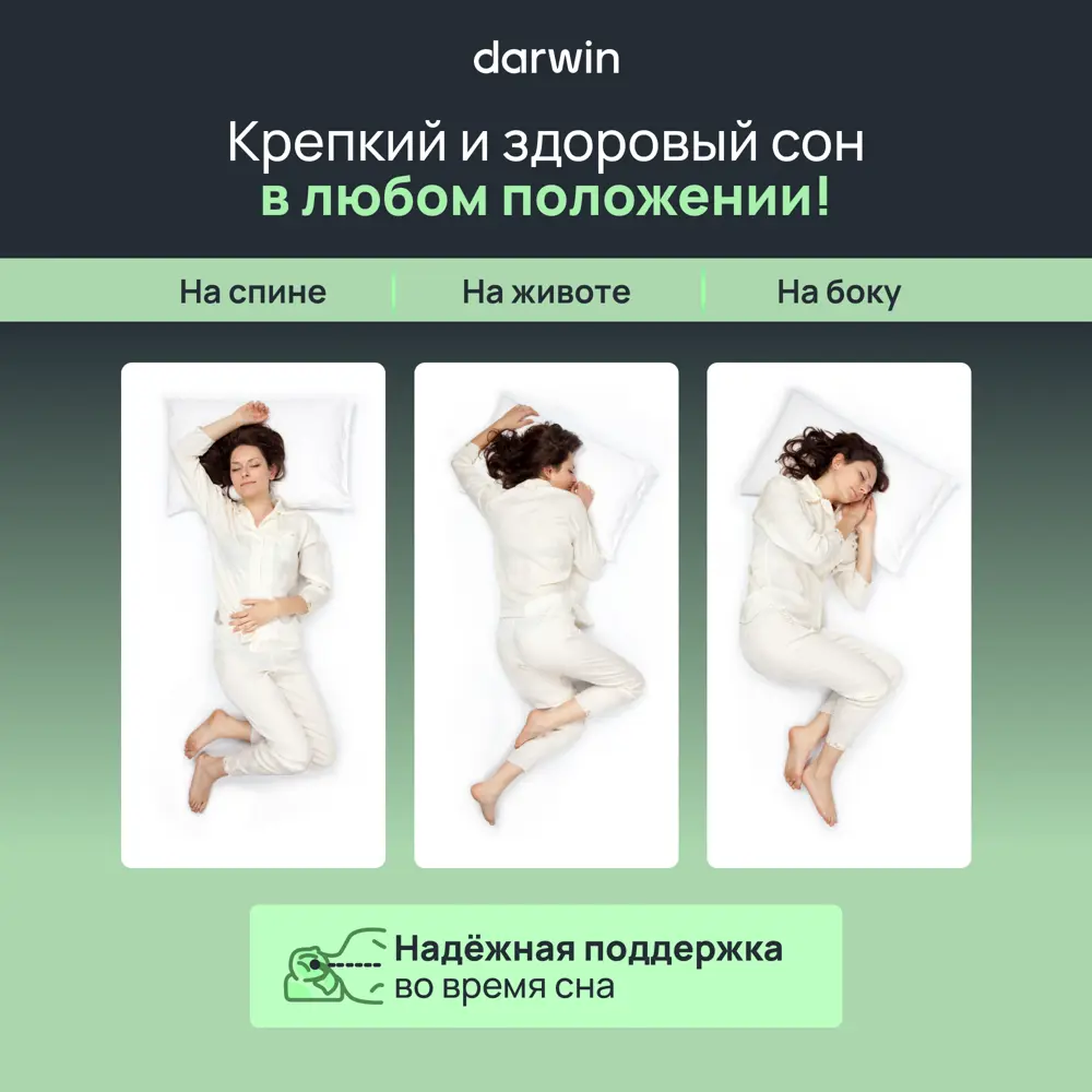 Фото 9 Матрас Darwin Fresh 140x200 см беспружинный, двуспальный, ортопедический Фото 9 Матрас Darwin Fresh 140x200 см беспружинный, двуспальный, ортопедический