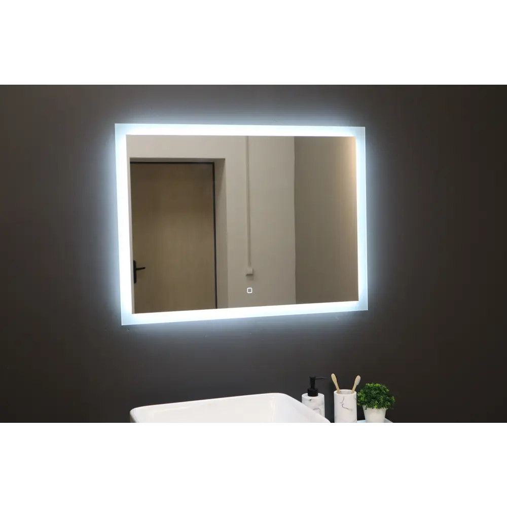 Фото Зеркало для ванной комнаты Silver Mirrors Norma - Lite 800x600 открытая подсветка, сенсорный выключатель Фото Зеркало для ванной комнаты Silver Mirrors Norma - Lite 800x600 открытая подсветка, сенсорный выключатель