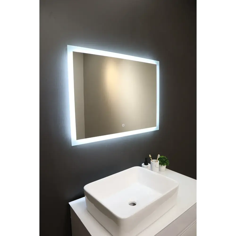 Фото 7 Зеркало для ванной комнаты Silver Mirrors Norma - Lite 800x600 открытая подсветка, сенсорный выключатель Фото 7 Зеркало для ванной комнаты Silver Mirrors Norma - Lite 800x600 открытая подсветка, сенсорный выключатель