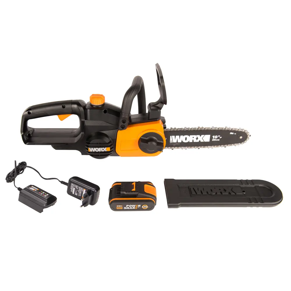Фото 4 Пила цепная аккумуляторная Worx WG322E.1 20 В 25 см АКБ и ЗУ в комплекте Фото 4 Пила цепная аккумуляторная Worx WG322E.1 20 В 25 см АКБ и ЗУ в комплекте
