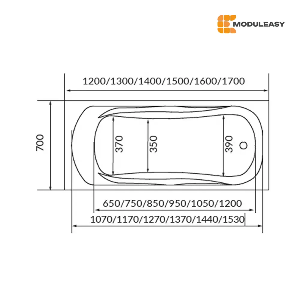 Фото 5 Ванна акриловая Moduleasy Mason 150x70 01мас1570Акс1 ножки, слив-перели