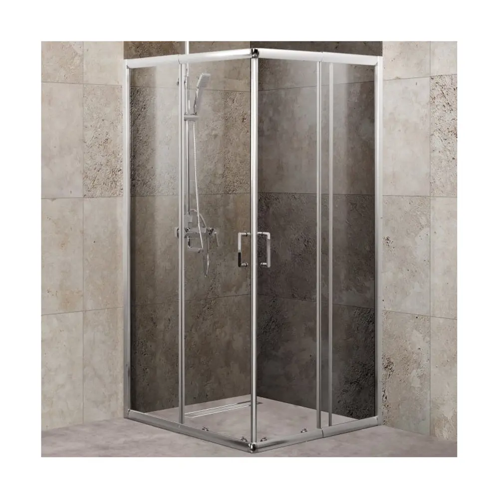 Фото Душевой уголок Belbagno Unique 128324 квадратный 90х90см серебристый блеск профиль эффект стекла прозрачный Фото Душевой уголок Belbagno Unique 128324 квадратный 90х90см серебристый блеск профиль эффект стекла прозрачный