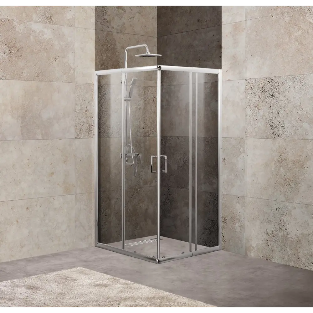 Фото 3 Душевой уголок Belbagno Unique 128324 квадратный 90х90см серебристый блеск профиль эффект стекла прозрачный Фото 3 Душевой уголок Belbagno Unique 128324 квадратный 90х90см серебристый блеск профиль эффект стекла прозрачный