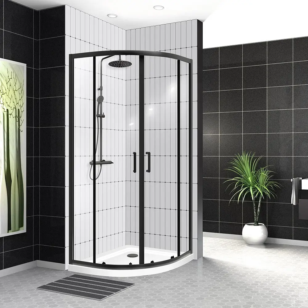Фото 4 Душевой уголок Belbagno Uno 459296 1/4 круга 89.5х89.5см черный профиль эффект стекла прозрачный Фото 4 Душевой уголок Belbagno Uno 459296 1/4 круга 89.5х89.5см черный профиль эффект стекла прозрачный