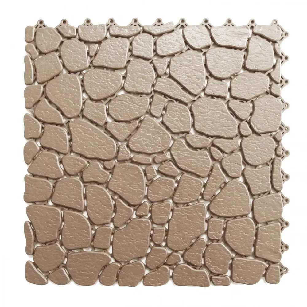 Фото Модульный коврик Пластфактор Aqua Stone 34x34см цвет бежевый, 12шт Фото Модульный коврик Пластфактор Aqua Stone 34x34см цвет бежевый, 12шт