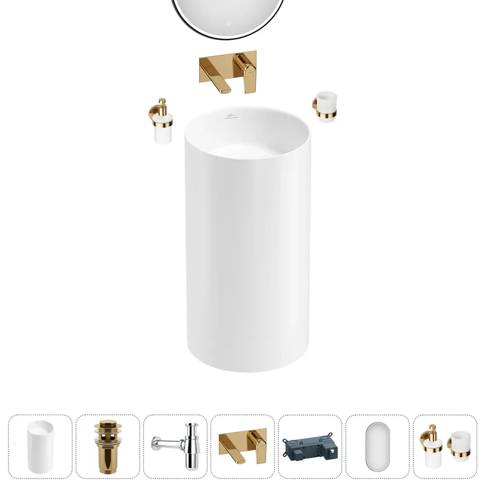 Фото 3 Раковина напольная отдельностоящая Wellsee Chalice Perfection 20219995R 45x45x85 см Фото 3 Раковина напольная отдельностоящая Wellsee Chalice Perfection 20219995R 45x45x85 см