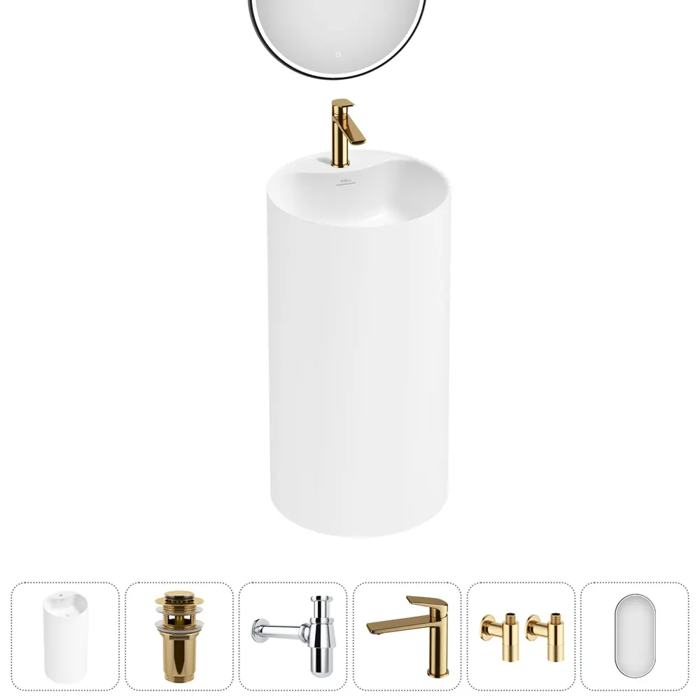 Фото 4 Раковина напольная отдельностоящая Wellsee Chalice Perfection 20220059R 45x45x85 см цвет белый Фото 4 Раковина напольная отдельностоящая Wellsee Chalice Perfection 20220059R 45x45x85 см цвет белый