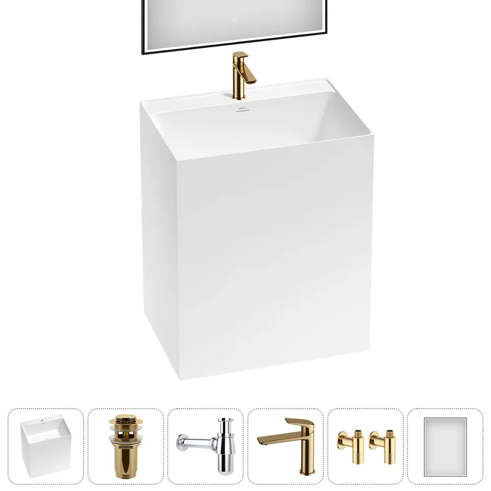 Фото 2 Раковина напольная отдельностоящая Wellsee Doux 20220151R 70x50x85 см Фото 2 Раковина напольная отдельностоящая Wellsee Doux 20220151R 70x50x85 см