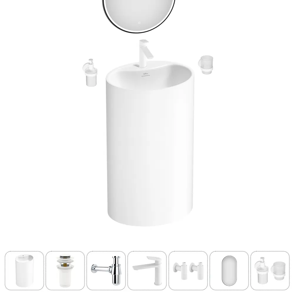Фото 9 Раковина напольная отдельностоящая Wellsee Coquillage 20220132R 50x38x85 см цвет белый Фото 9 Раковина напольная отдельностоящая Wellsee Coquillage 20220132R 50x38x85 см цвет белый