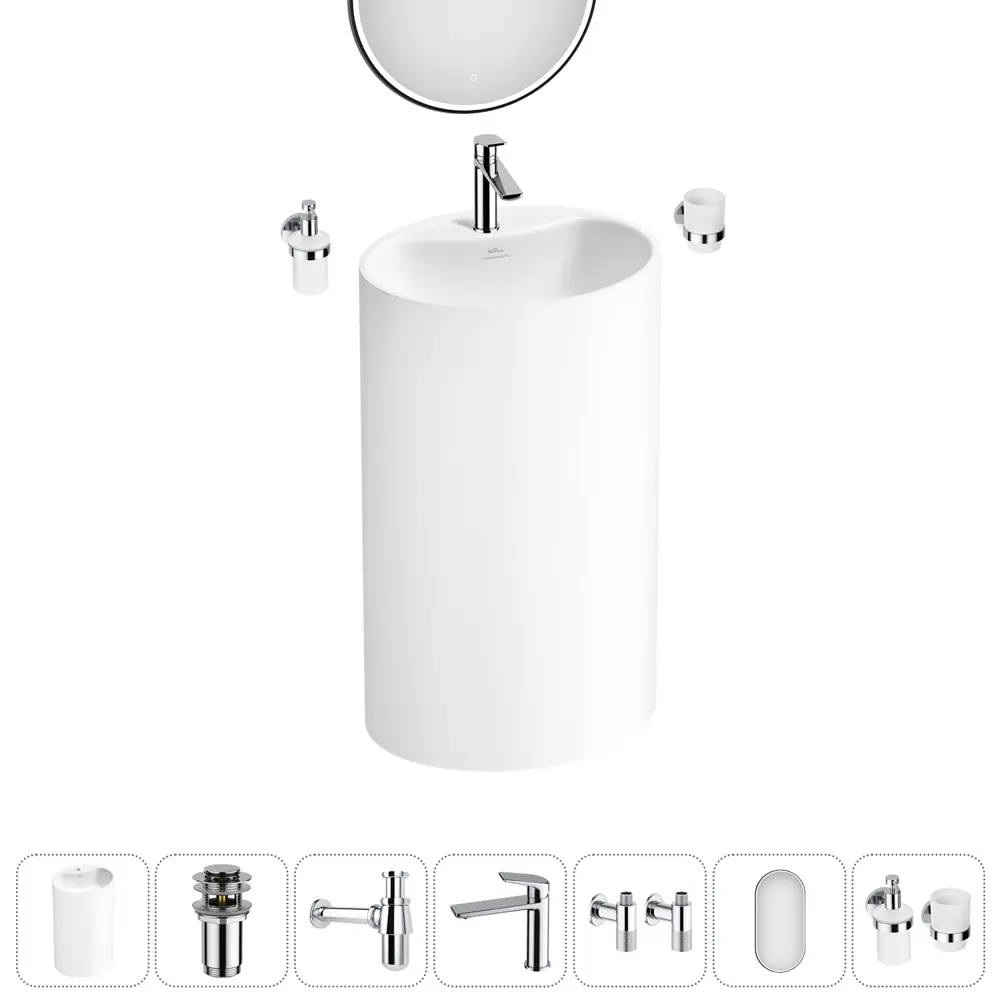 Фото 3 Раковина напольная отдельностоящая Wellsee Coquillage 20220137R 50x38x85 см цвет белый Фото 3 Раковина напольная отдельностоящая Wellsee Coquillage 20220137R 50x38x85 см цвет белый