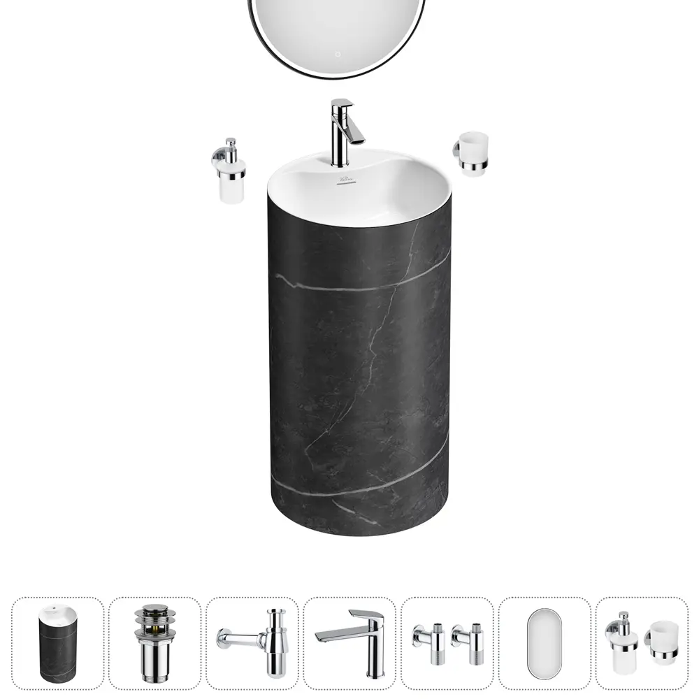 Фото 5 Раковина напольная отдельностоящая Wellsee Chalice Perfection 20220085R 45x45x85 см цвет черный Фото 5 Раковина напольная отдельностоящая Wellsee Chalice Perfection 20220085R 45x45x85 см цвет черный