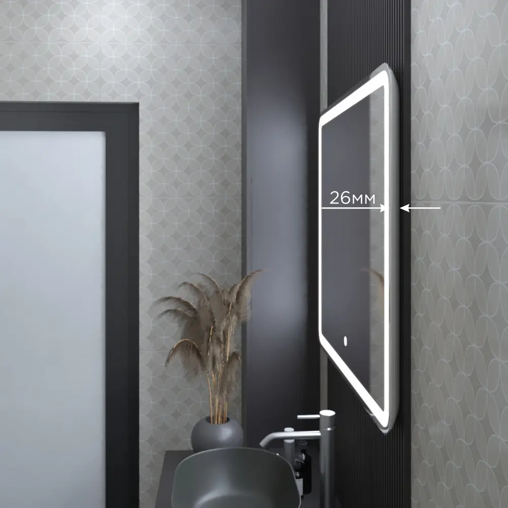 Фото 6 Зеркало MIXLINE Альдо 80x70 ШВ сенсорный выключатель светодиодная подсветка Фото 6 Зеркало MIXLINE Альдо 80x70 ШВ сенсорный выключатель светодиодная подсветка