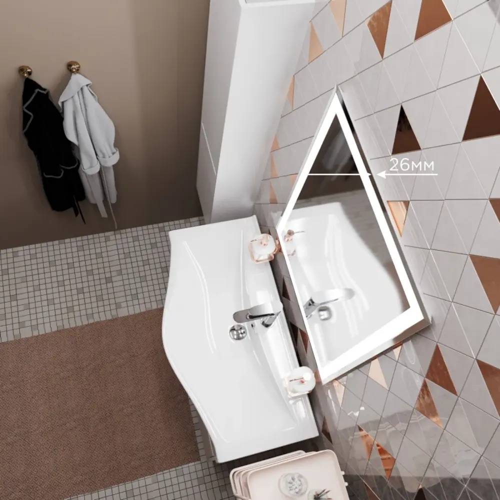 Фото 11 Зеркало MIXLINE Минио-2 60x80 ШВ сенсорный выключатель светодиодная подсветка + подогрев Фото 11 Зеркало MIXLINE Минио-2 60x80 ШВ сенсорный выключатель светодиодная подсветка + подогрев