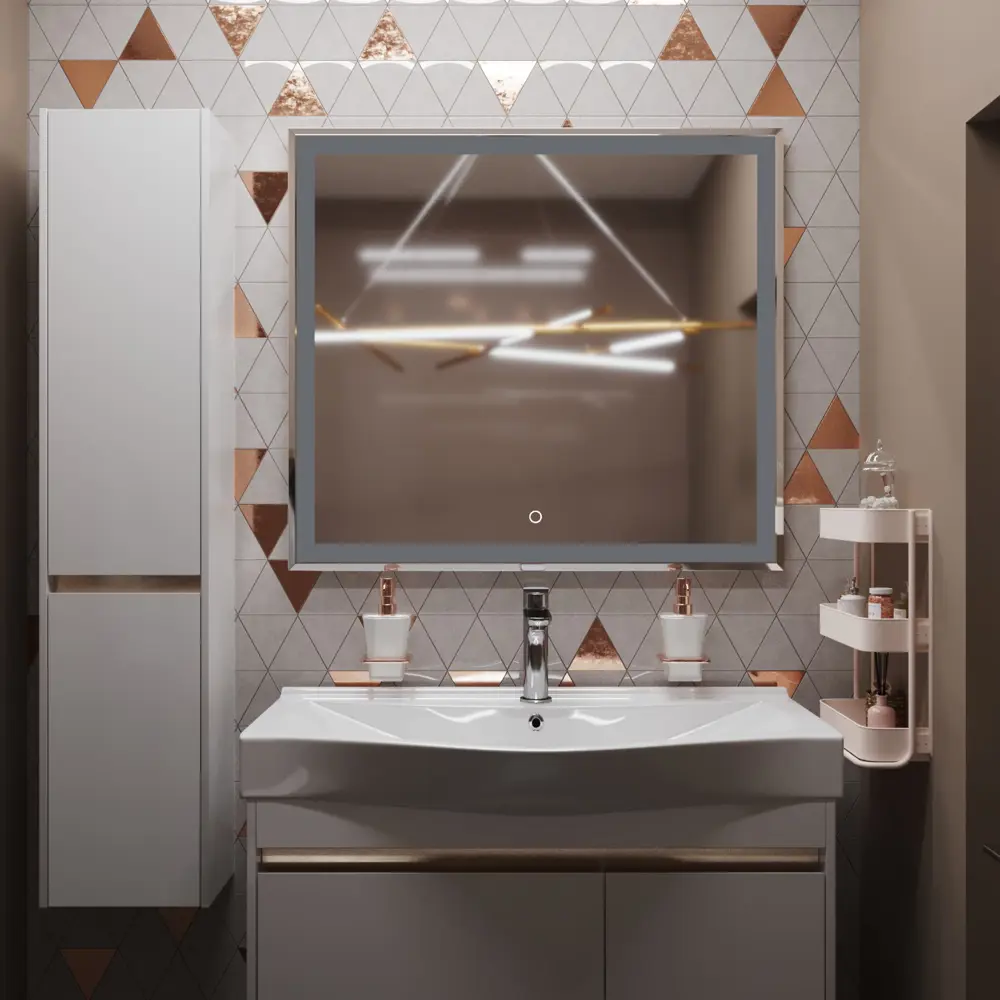 Фото 10 Зеркало MIXLINE Минио 90x80 ШВ сенсорный выключатель светодиодная подсветка Фото 10 Зеркало MIXLINE Минио 90x80 ШВ сенсорный выключатель светодиодная подсветка