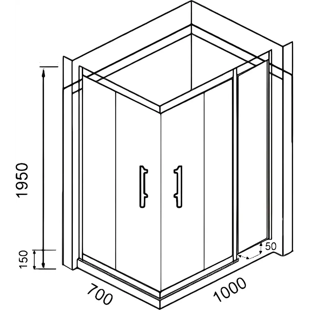 Фото 2 Душевой уголок Parly 7262 477228 прямоугольный 70x100см серебро профиль эффект стекла тонированный Фото 2 Душевой уголок Parly 7262 477228 прямоугольный 70x100см серебро профиль эффект стекла тонированный