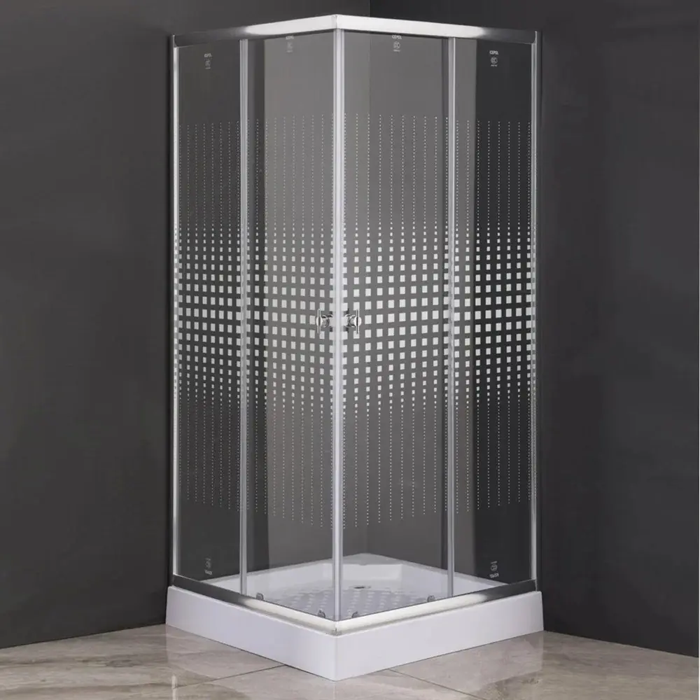 Фото 2 Душевой уголок Parly 9072 521442 квадратный 80x80см серебро профиль эффект стекла прозрачный Фото 2 Душевой уголок Parly 9072 521442 квадратный 80x80см серебро профиль эффект стекла прозрачный