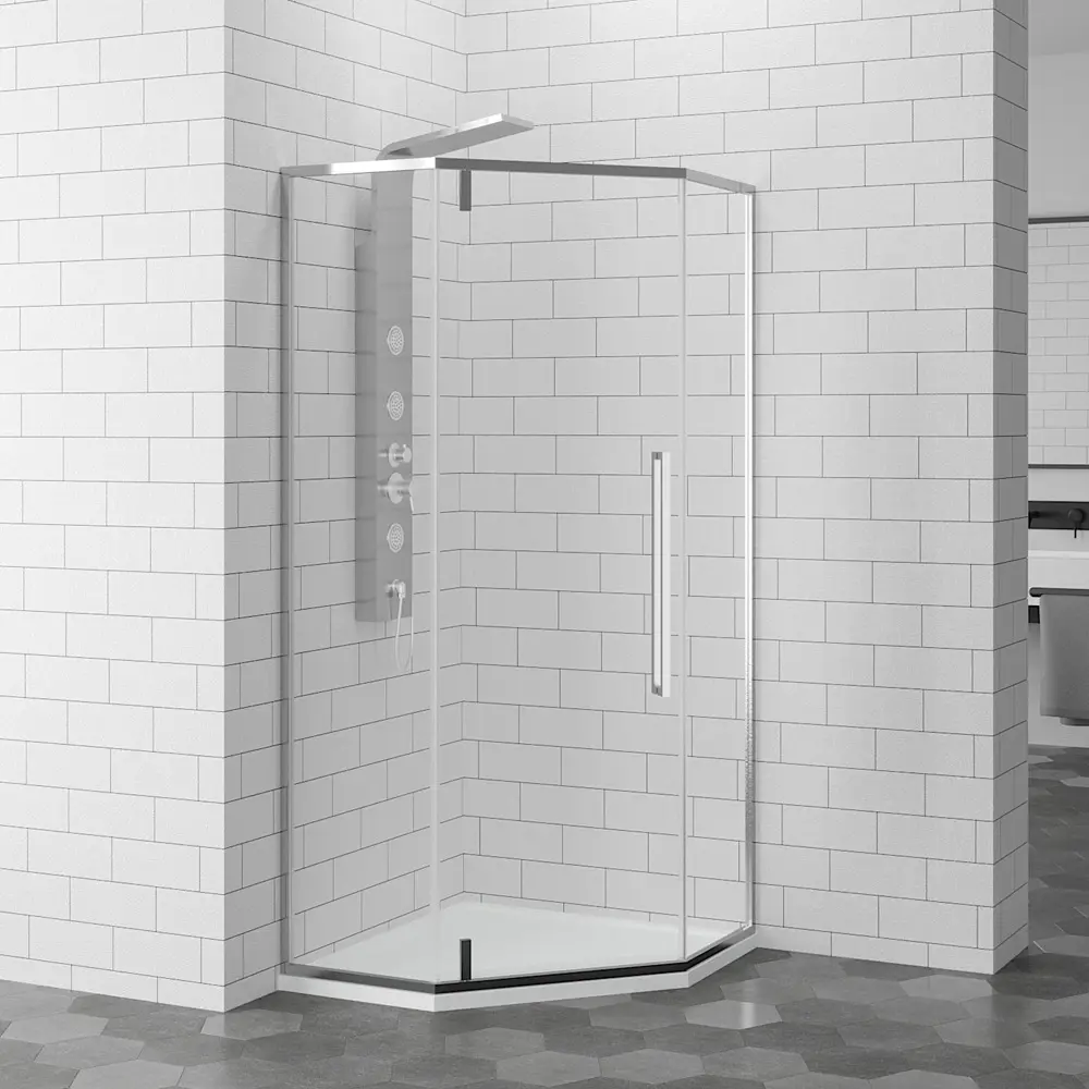 Фото 2 Душевой уголок Rgw Stilvoll 117061 пятиугольный 79x79см серебро профиль эффект стекла прозрачный Фото 2 Душевой уголок Rgw Stilvoll 117061 пятиугольный 79x79см серебро профиль эффект стекла прозрачный