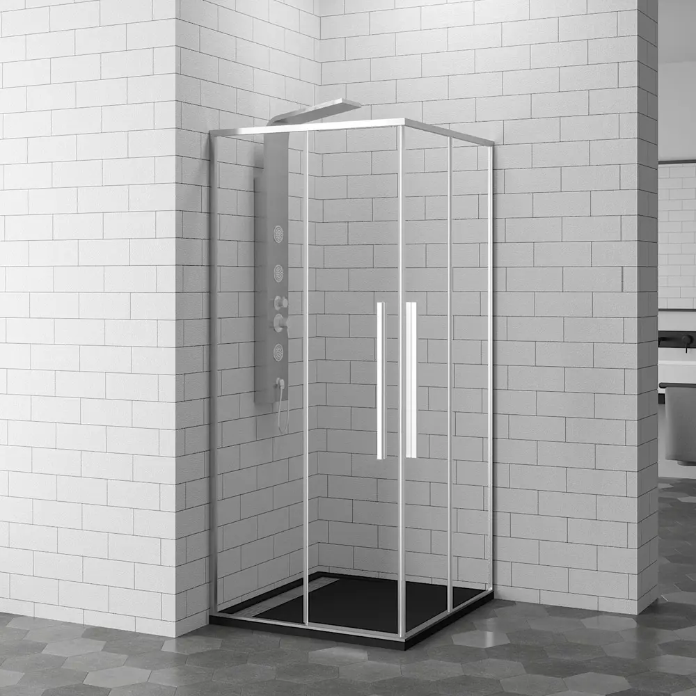 Фото 3 Душевой уголок Rgw Stilvoll 117063 квадратный 89x89см серебро профиль эффект стекла прозрачный