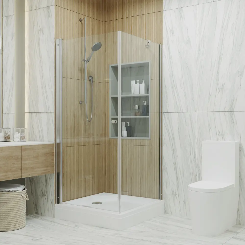 Фото 6 Душевой уголок Triton Щ0000054476 432909 прямоугольный 90x90см серебро профиль эффект стекла прозрачный