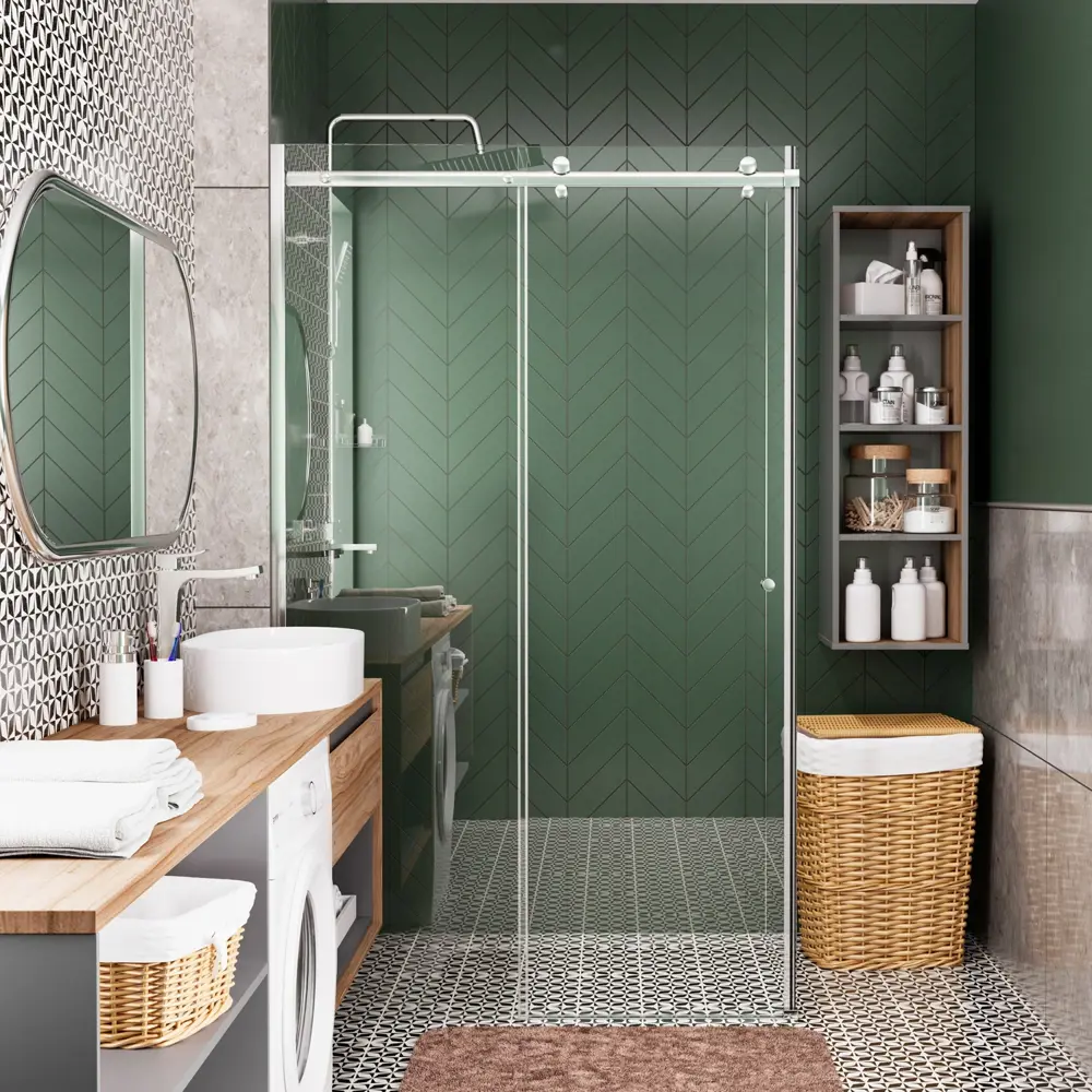 Фото 5 Душевой уголок Wasserkraft Vils 56R 460483 прямоугольный 100x80см серебро профиль эффект стекла прозрачный Фото 5 Душевой уголок Wasserkraft Vils 56R 460483 прямоугольный 100x80см серебро профиль эффект стекла прозрачный