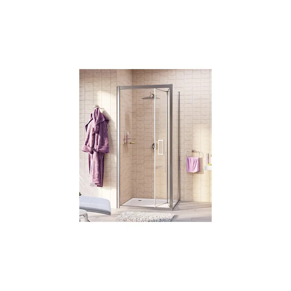 Фото 2 Душевой уголок Wasserkraft Weser 81691 квадратный 91.7x89.8см серебро профиль эффект стекла прозрачный