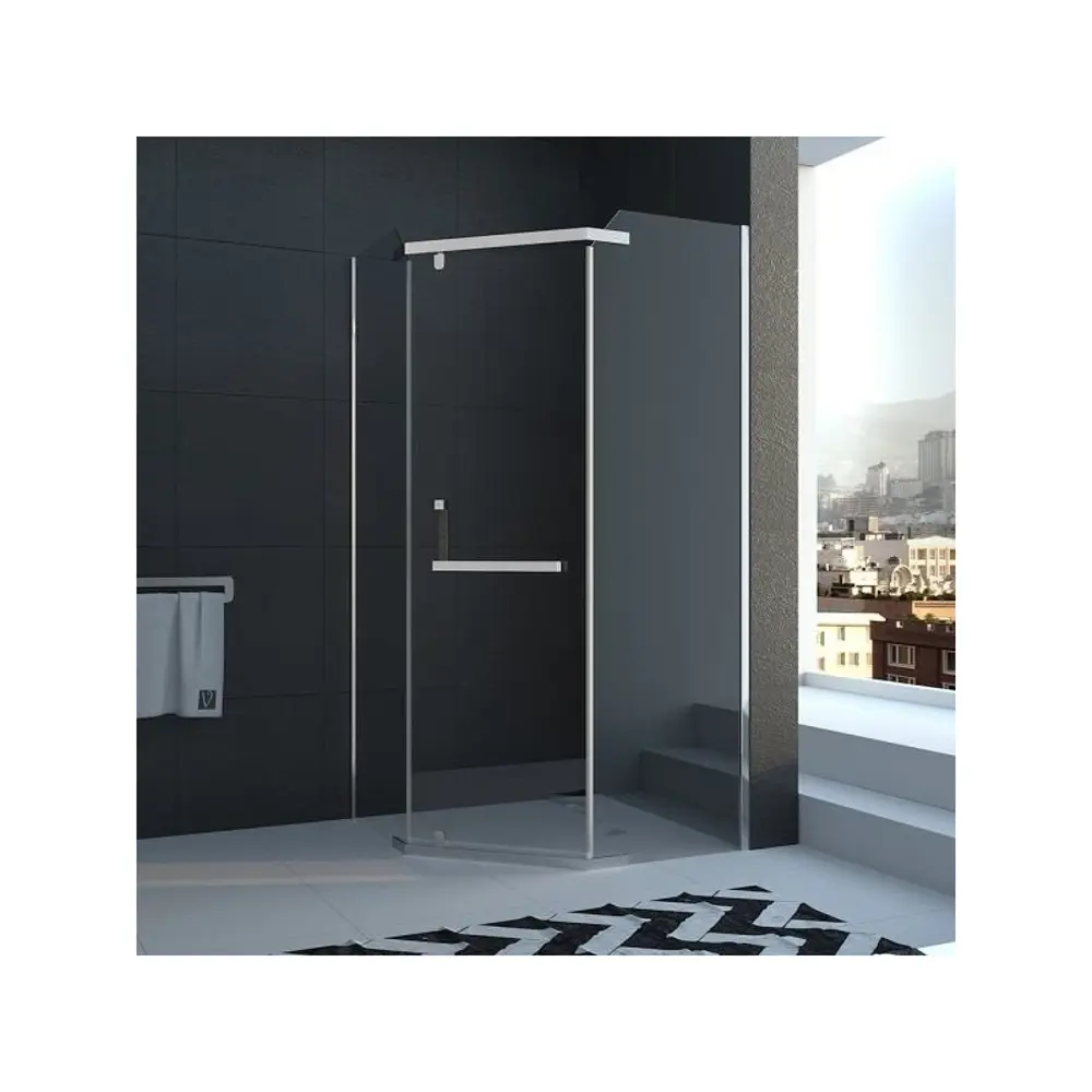 Фото 2 Душевой уголок Veconi Rovigo 363763 прямоугольный 90x90см серебро профиль эффект стекла прозрачный