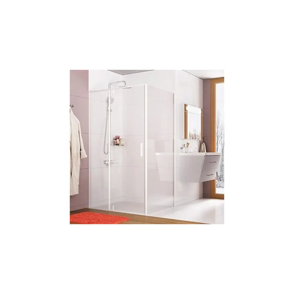 Фото 2 Душевой уголок Wasserkraft Neime 19P 135926 прямоугольный 90x100см белый профиль эффект стекла прозрачный Фото 2 Душевой уголок Wasserkraft Neime 19P 135926 прямоугольный 90x100см белый профиль эффект стекла прозрачный