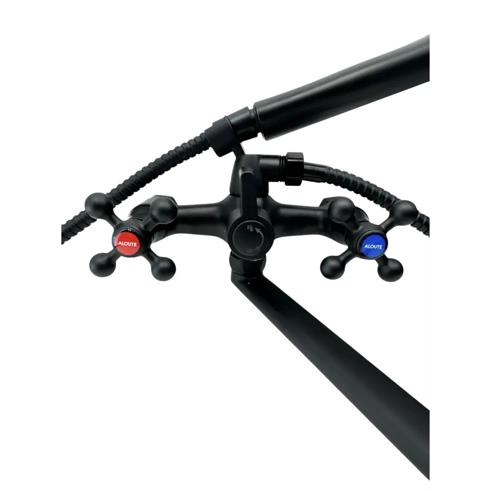 Фото 11 Смеситель для ванны Aloute A6183H цвет черный матовый